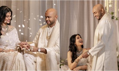 Photos: ತಮಿಳು ನಿರ್ಮಾಪಕ ಸುಧನ್ ಜೊತೆ ಶರ್ಮಿಳಾ ಮಾಂಡ್ರೆ ಎಂಗೇಜ್‌ಮೆಂಟ್‌