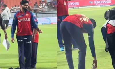 ಕ್ಯಾಮೆರಾಮೆನ್ ಶೂಗಳನ್ನು ಎರವಲು ಪಡೆದ ಅಯ್ಯರ್; ವಿಡಿಯೊ ವೈರಲ್‌