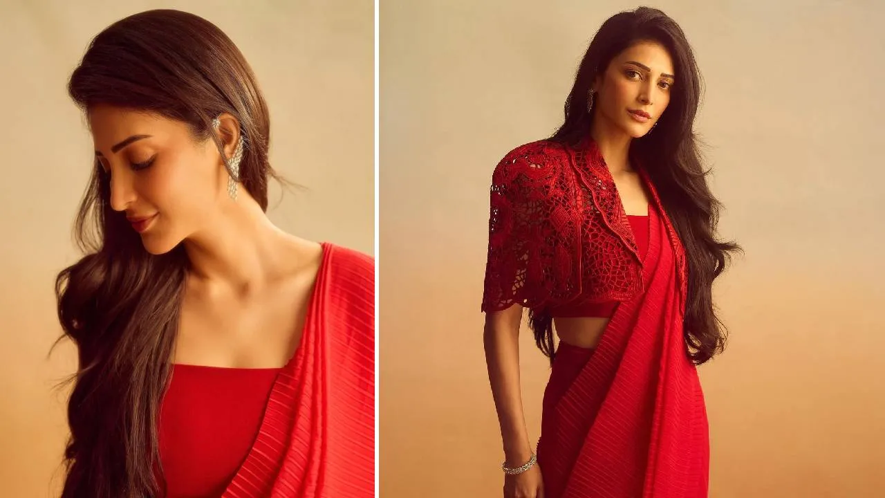 Star Saree Fashion 2026: ಶ್ರುತಿ ಹಾಸನ್‌ ರೆಡ್‌ ರೆಡಿಮೇಡ್‌ ಸೀರೆಯ ಗಮ್ಮತ್ತು - Image 5