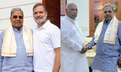 ದೆಹಲಿಯಲ್ಲಿ ರಾಹುಲ್‌, ಮಲ್ಲಿಕಾರ್ಜುನ ಖರ್ಗೆ ಭೇಟಿಯಾದ ಸಿದ್ದರಾಮಯ್ಯ