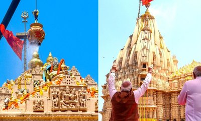 ಸೋಮನಾಥ ದೇವಾಲಯದಲ್ಲಿ ಐತಿಹಾಸಿಕ ಶಿಖರಾಭಿಷೇಕ