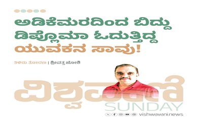 ಅಡಿಕೆಮರದಿಂದ ಬಿದ್ದು ಡಿಪ್ಲೊಮಾ ಓದುತ್ತಿದ್ದ ಯುವಕನ ಸಾವು !