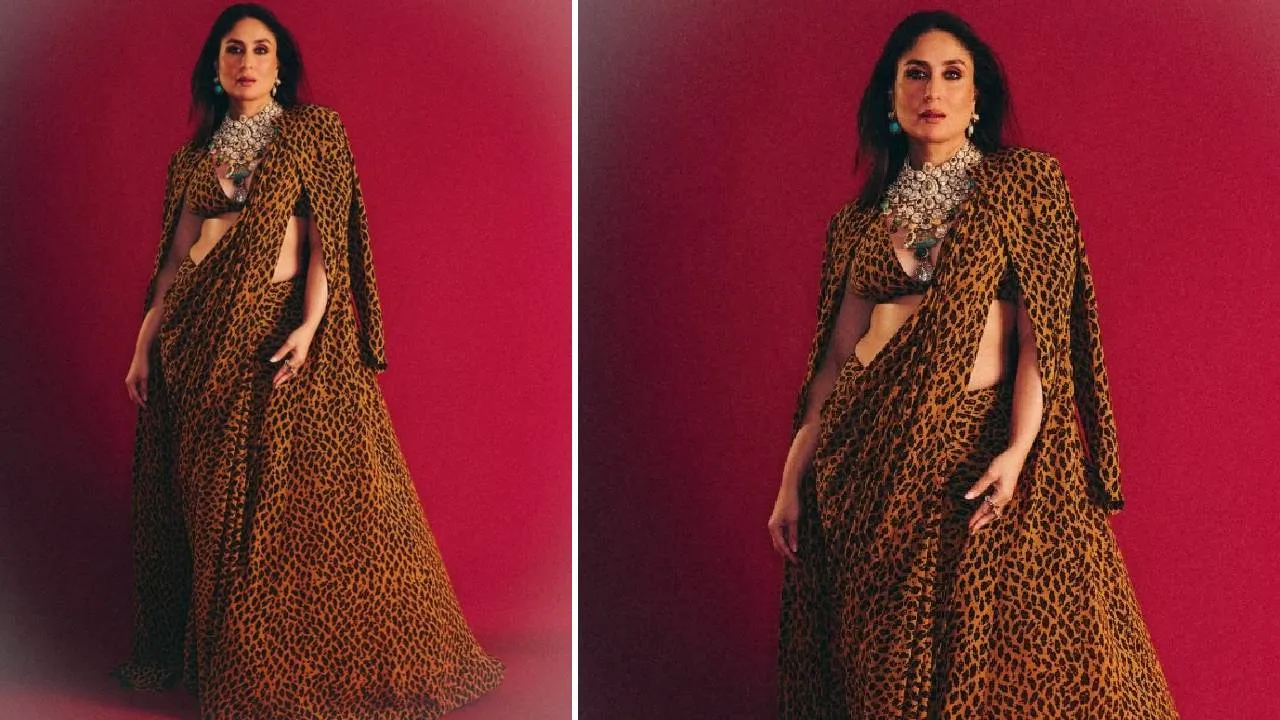 Star Fashion 2025: ಅನಿಮಲ್‌ ಪ್ರಿಂಟೆಡ್‌ ಸೀರೆಯಲ್ಲಿ ಕರೀನಾ ವೈಲ್ಡ್ ಲುಕ್‌ - Image 5