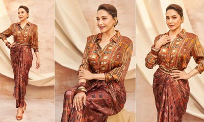 ಡ್ರೇಪ್ಡ್ ಸ್ಕರ್ಟ್‌ನಲ್ಲಿ ಯುವತಿಯಂತೆ ಕಂಡ ಮಾಧುರಿ ದೀಕ್ಷಿತ್‌