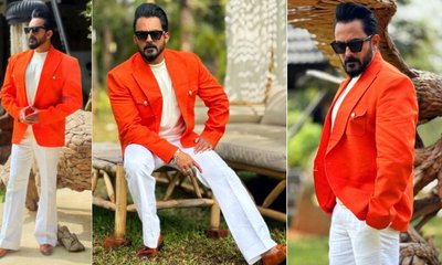 ಆರೆಂಜ್‌ ಬ್ಲೇಜರ್‌ ಸೂಟ್‌ನಲ್ಲಿ ಕಾರ್ತಿಕ್‌ ಜಯರಾಮ್‌ ನಯಾ ಲುಕ್‌