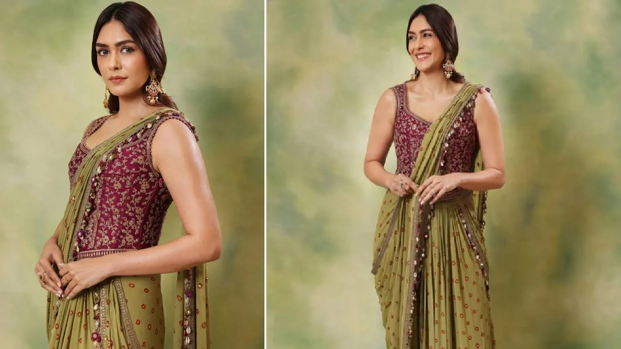 Star Fashion Review 2026: ಬಾಂದನಿ ಪ್ರೀ ಡ್ರೇಪ್ಡ್ ಲೆಹೆಂಗಾ ಸೀರೆಯಲ್ಲಿ ಕಾಣಿಸಿಕೊಂಡ ನಟಿ ಮೃಣಾಲ್‌ ಠಾಕೂರ್‌ - Image 5