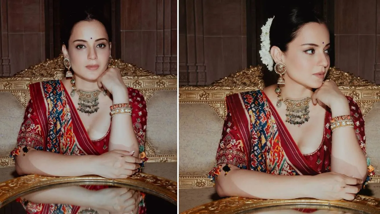 Star Saree Fashion Review 2026: ಪಟೋಲಾ ಸಿಲ್ಕ್ ಸೀರೆಯಲ್ಲಿ ಕಂಗನಾ ಟ್ರೆಡಿಷನಲ್‌ ಲುಕ್‌ - Image 5