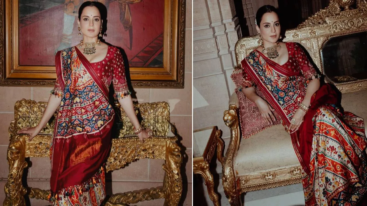 Star Saree Fashion Review 2026: ಪಟೋಲಾ ಸಿಲ್ಕ್ ಸೀರೆಯಲ್ಲಿ ಕಂಗನಾ ಟ್ರೆಡಿಷನಲ್‌ ಲುಕ್‌ - Image 4