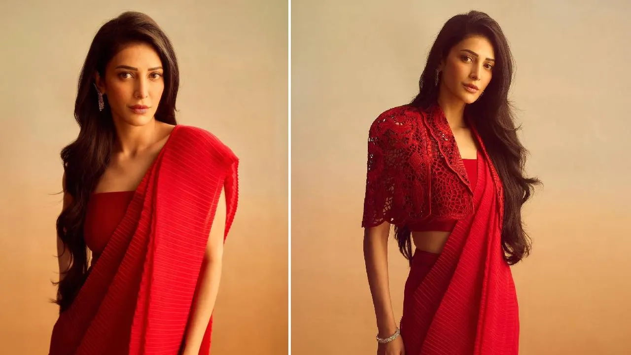 Star Saree Fashion 2026: ಶ್ರುತಿ ಹಾಸನ್‌ ರೆಡ್‌ ರೆಡಿಮೇಡ್‌ ಸೀರೆಯ ಗಮ್ಮತ್ತು - Image 4