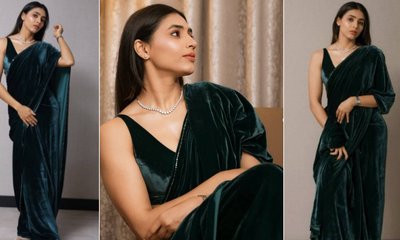 ವೆಲ್ವೆಟ್‌ ಸೀರೆಯಲ್ಲಿ ಡಿಸೆಂಟಾಗಿ ಕಾಣಿಸಿಕೊಂಡ ಸಪ್ತಮಿಗೌಡ