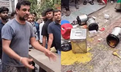 ಬೀದಿ ಬದಿ ವ್ಯಾಪಾರಿಯ ಆಹಾರ ಚೆಲ್ಲಿದ ಪೊಲೀಸ್ ಅಧಿಕಾರಿ