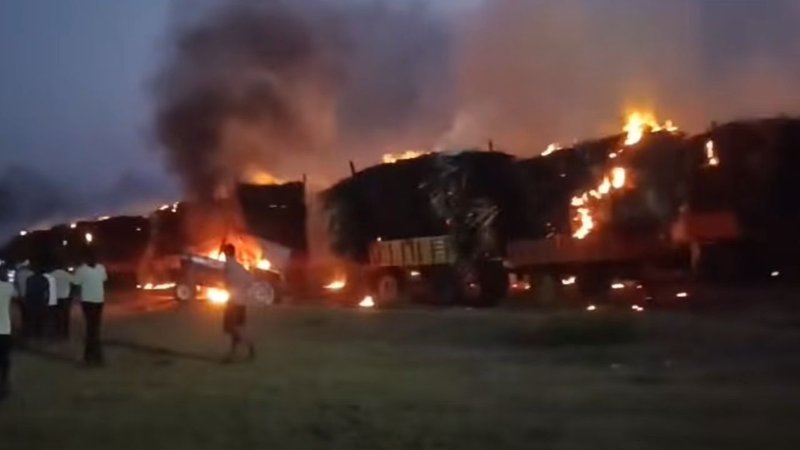Sugarcane Farmers Protest in Bagalkot (1)
