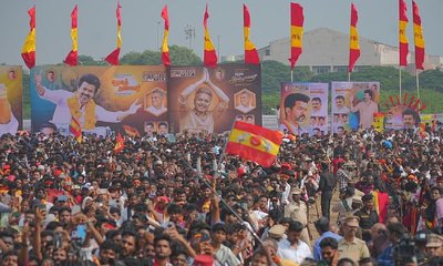 ಜನರಿಗೆ ಮೋಸ ಮಾಡುವುದೇ ಡಿಎಂಕೆ ಕೆಲಸ; ಪುದುಚೇರಿಯಲ್ಲಿ ವಿಜಯ್‌ ವಾಗ್ದಾಳಿ
