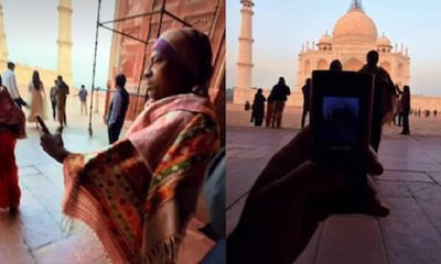 ತಾಜ್ ಮಹಲ್ ಎದುರು ಕೀ ಪ್ಯಾಡ್ ಸೆಟ್ ನಲ್ಲಿ ಫೋಟೊ ತೆಗೆಸಿಕೊಂಡ ದಂಪತಿಗಳು!