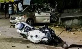 ಹಯಾಬುಸಾ ಬೈಕ್ ಕಾರಿಗೆ ಡಿಕ್ಕಿ; ಐವರು ಬಲಿ
