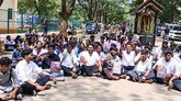ತುಮಕೂರು ವಿವಿ ಆವರಣದಲ್ಲಿ ಹೆಲಿರೈಡ್‌ ವಿರೋಧಿಸಿ ಪ್ರತಿಭಟನೆ