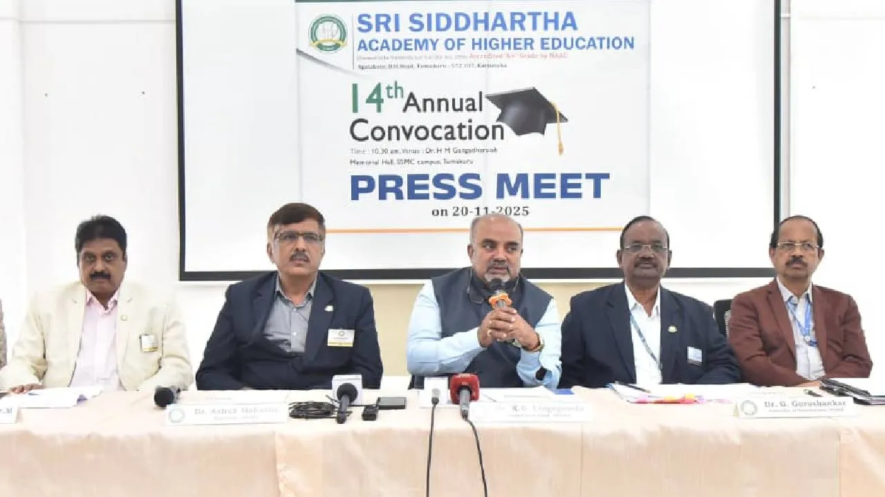 Tumkur News: ನ.22ರಂದು ತುಮಕೂರಿನ ಸಾಹೇ ವಿವಿಯ 14ನೇ ಘಟಿಕೋತ್ಸವ; 15 ಮಂದಿಗೆ ಚಿನ್ನದ ಪದಕ, 1086 ವಿದ್ಯಾರ್ಥಿಗಳಿಗೆ ಪದವಿ