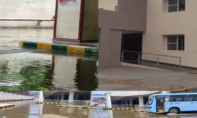 ಮಳೆಗೆ ತುಮಕೂರು ಸ್ಮಾರ್ಟ್‌ಸಿಟಿ ಕೆಎಸ್‌ಆರ್‌ಟಿಸಿ ಬಸ್‌ನಿಲ್ದಾಣ ಜಲಾವೃತ