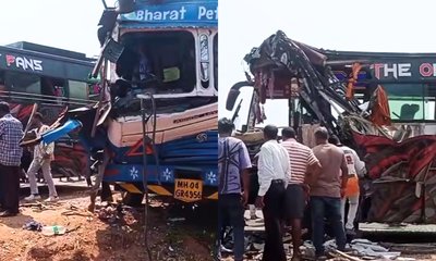 ಉಡುಪಿಯಲ್ಲಿ ಟ್ಯಾಂಕರ್‌ಗೆ ಪ್ರವಾಸಿ ಬಸ್‌ ಡಿಕ್ಕಿಯಾಗಿ ಇಬ್ಬರ ಸಾವು