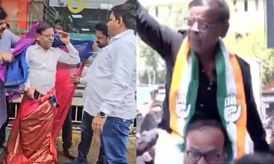 ಬಿಜೆಪಿ ಕಾರ್ಯಕರ್ತನಿಗೆ ಸೀರೆ ಉಡಿಸಿ ಅಪಮಾನ- ವಿಡಿಯೊ ನೋಡಿ