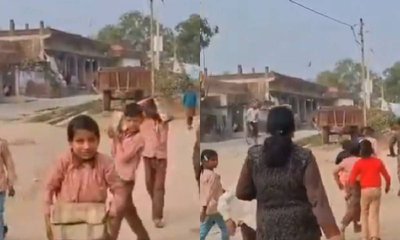 ಬಲವಂತದಿಂದ ಚಿಕ್ಕ ಮಕ್ಕಳಲ್ಲಿ ಇಟ್ಟಿಗೆ ಹೊರಿಸಿದ ಶಿಕ್ಷಕಿ