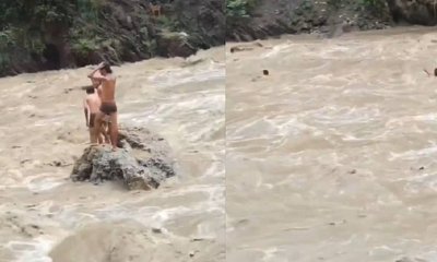 ತುಂಬಿ ಹರಿಯುವ ನದಿಗೆ ಜಿಗಿದ ಯುವಕರು; ವಿಡಿಯೋ ನೋಡಿ