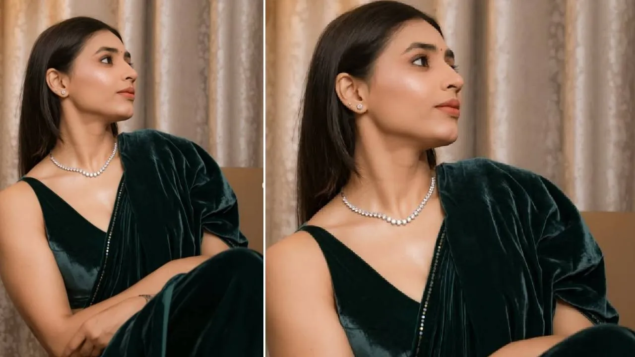 Star Saree Fashion 2025: ವೆಲ್ವೆಟ್‌ ಸೀರೆಯಲ್ಲಿ ಡಿಸೆಂಟಾಗಿ ಕಾಣಿಸಿಕೊಂಡ ಸಪ್ತಮಿಗೌಡ - Image 4