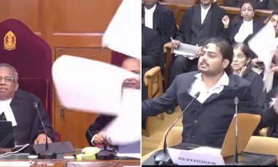 ಕಾಗದಗಳನ್ನೆಸೆದು ಮುಖ್ಯ ನ್ಯಾಯಮೂರ್ತಿಯಗಳನ್ನು ನಿಂದಿಸಿದ ದೂರುದಾರ!