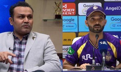 ಅಜಿಂಕ್ಯ ರಹಾನೆಗೆ ಪಾಠ ಮಾಡಿದ ವೀರೇಂದ್ರ ಸೆಹ್ವಾಗ್‌!