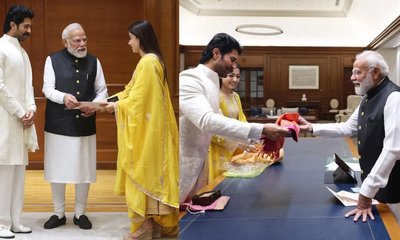 ಪ್ರಧಾನಿ ಮೋದಿ ಭೇಟಿಯಾದ ವಿರೋಶ್‌ ಜೋಡಿ;  ರಿಸೆಪ್ಶನ್​ಗೆ ಆಹ್ವಾನ