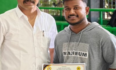 ತುಮಕೂರು ದಸರಾ ಕುಸ್ತಿ ಪಂದ್ಯಾವಳಿ: ಕುಸ್ತಿಪಟು ಸಂತೋಷ್'ಗೆ ಪ್ರಥಮ ಸ್ಥಾನ