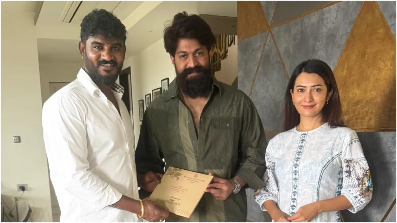 'ರಾಕಿ ಭಾಯ್' ಮನೆಗೆ ಲಗ್ನಪತ್ರಿಕೆ ಹಿಡಿದು ಹೋದ ನಟ ಚಿಕ್ಕಣ್ಣ; ಯಶ್‌ - ರಾಧಿಕಾ ಪಂಡಿತ್‌ಗೆ ತಲುಪಿತು ಮದುವೆ ಆಹ್ವಾನ