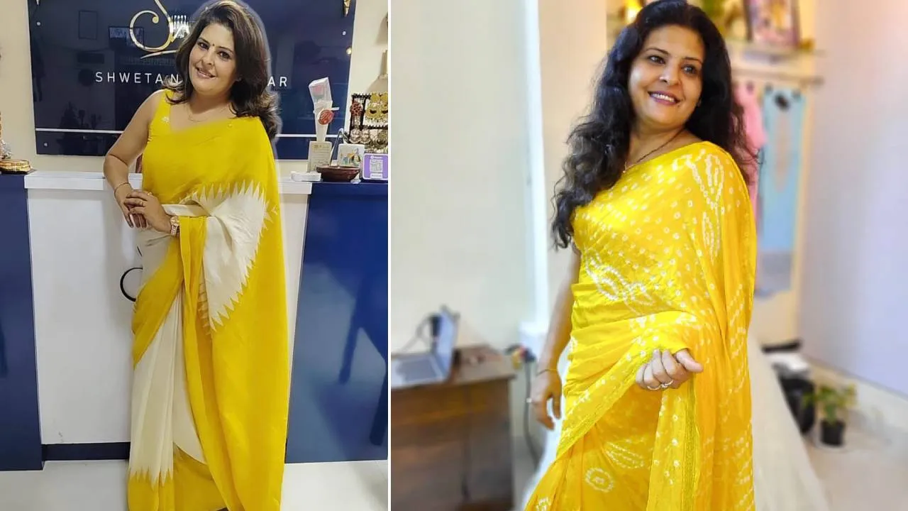 Yellow color saree