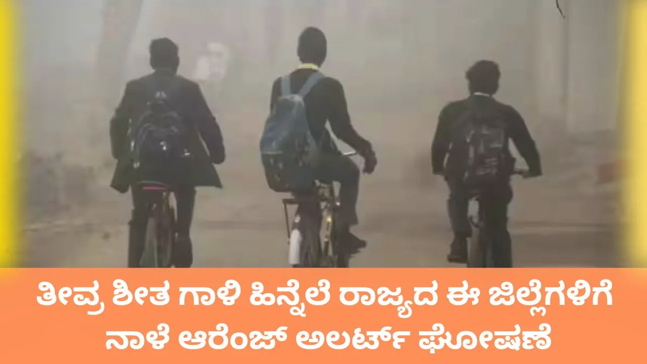 Karnataka Weather: ತೀವ್ರ ಶೀತ ಗಾಳಿ; ನಾಳೆ ಬೀದರ್‌, ಕಲಬುರಗಿ ಸೇರಿ 7 ಜಿಲ್ಲೆಗಳಿಗೆ ಆರೆಂಜ್‌ ಅಲರ್ಟ್‌ ಘೋಷಣೆ