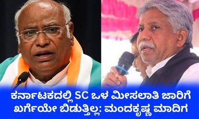 ಒಳ ಮೀಸಲಾತಿ ಜಾರಿಗೆ ಮಲ್ಲಿಕಾರ್ಜುನ ಖರ್ಗೆ ಅಡ್ಡಿ: ಮಂದಕೃಷ್ಣ ಮಾದಿಗ