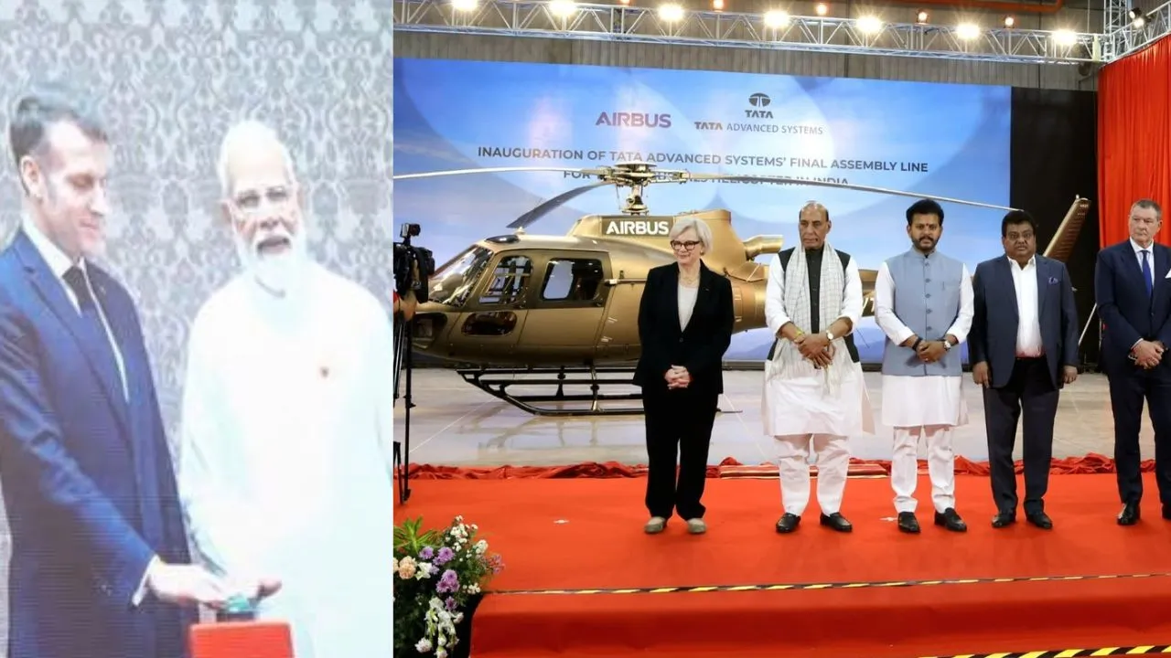 ಕೋಲಾರದಲ್ಲಿ ಟಾಟಾ-ಏರ್‌ಬಸ್ ಮಿನಿ ಹೆಲಿಕಾಪ್ಟರ್ ತಯಾರಿಕಾ ಘಟಕಕ್ಕೆ ಪ್ರಧಾನಿ ಮೋದಿ-ಮ್ಯಾಕ್ರನ್ ಚಾಲನೆ