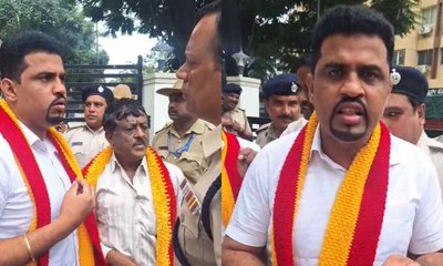 ಸಚಿವ ಜಮೀರ್‌ ಅಹ್ಮದ್‌ ನಿವಾಸಕ್ಕೆ ಮುತ್ತಿಗೆ; ರೂಪೇಶ್ ರಾಜಣ್ಣ ವಶಕ್ಕೆ