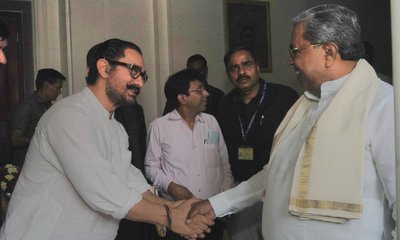 ನಟ ಆಮೀರ್‌ ಖಾನ್‌ ಭೇಟಿಯಾದ ಸಿಎಂ ಸಿದ್ದರಾಮಯ್ಯ