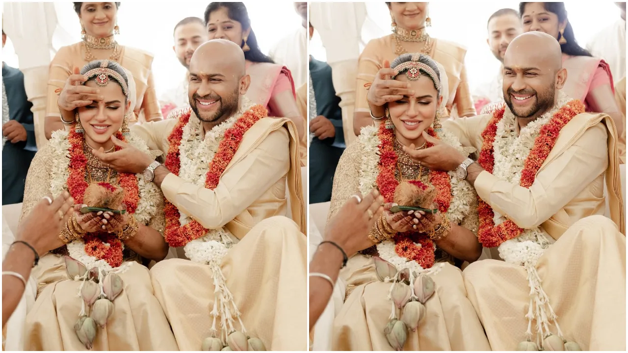 Photos: ನಟಿ ಶರ್ಮಿಳಾ ಮಾಂಡ್ರೆ ಈಗ ʻಮಿಸಸ್‌  ಸುಂದರಂʼ; ತಮಿಳು ನಿರ್ಮಾಪಕನ ಜೊತೆ ಕನ್ನಡ ನಟಿಯ ಮದುವೆಯ ಸುಂದರ ಕ್ಷಣಗಳು - Image 3