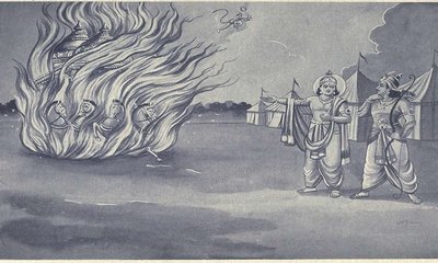ಶ್ರೀಕೃಷ್ಣ ಕೆಳಗಿಳಿದ ಕೂಡಲೇ ಹೊತ್ತಿ ಉರಿದ ಅರ್ಜುನನ ರಥ