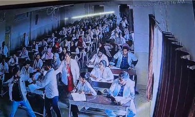 ಪರೀಕ್ಷೆಯಲ್ಲಿ ನಕಲು ತಡೆದ ಶಿಕ್ಷಕರ ಮೇಲೆ ವಿದ್ಯಾರ್ಥಿ ಹಲ್ಲೆ, ವಿಡಿಯೊ ಲಭ್ಯ