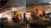 ಬಿರುಗಾಳಿ ಸಹಿತ ಭಾರಿ ಮಳೆ; ಆಟೋ ಮೇಲೆ ಕುಸಿದುಬಿತ್ತು ಹೋರ್ಡಿಂಗ್