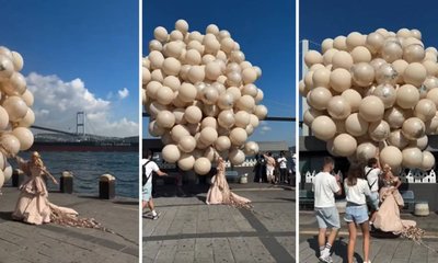 Viral Video: ಫೋಟೊಶೂಟ್ ವೇಳೆ ಬಲೂನ್‌ ಜತೆ ಹಾರಿದ ವಧು