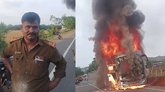 ತಪ್ಪಿದ ಭಾರೀ ದುರಂತ; ರಸ್ತೆ ಮಧ್ಯದಲ್ಲಿಯೇ ಹೊತ್ತಿ ಉರಿದ KSRTC ಬಸ್