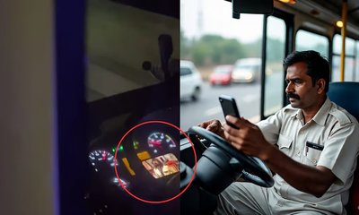 ವೇಗವಾಗಿ ಬಸ್ ಚಲಾಯಿಸುತ್ತಾ ಬಿಗ್‍ಬಾಸ್ ನೋಡಿದ ಚಾಲಕ