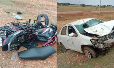 ಚಳ್ಳಕೆರೆಯಲ್ಲಿ ಕಾರು-ಬೈಕ್ ಡಿಕ್ಕಿಯಾಗಿ ಅಣ್ಣ-ತಂಗಿ ದಾರುಣ ಸಾವು
