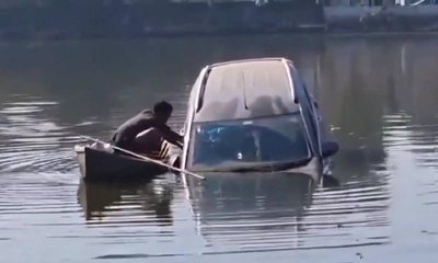 ಕಾರು ಚಾಲಕನನ್ನು ಪ್ರಾಣವನ್ನೇ ಪಣಕ್ಕಿಟ್ಟು ರಕ್ಷಿಸಿದ ವ್ಯಕ್ತಿ