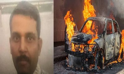 ಚಿತ್ರದುರ್ಗದಲ್ಲಿ ಕಾರು ಆಕಸ್ಮಿಕವಾಗಿ ಹೊತ್ತಿ ಉರಿದು ಯುವಕ ಸಜೀವ ದಹನ