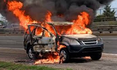 ಚಲಿಸುತ್ತಿದ್ದ ಕಾರಿನಲ್ಲಿ ಬೆಂಕಿ, ಚಾಲಕ ಸಜೀವ ದಹನ