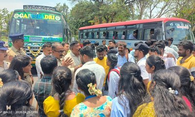 ಕೆಎಸ್‌ಆರ್‌ಟಿಸಿ ಬಸ್ ಹರಿದು ಕಾನೂನು ವಿದ್ಯಾರ್ಥಿನಿ ಆಸ್ಪತ್ರೆ ಪಾಲು